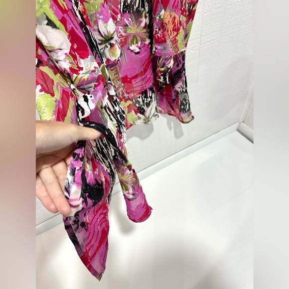 Ulla Popken two piece kimono and tank set floral multicolor size 32/34 - Picture 3 of 12